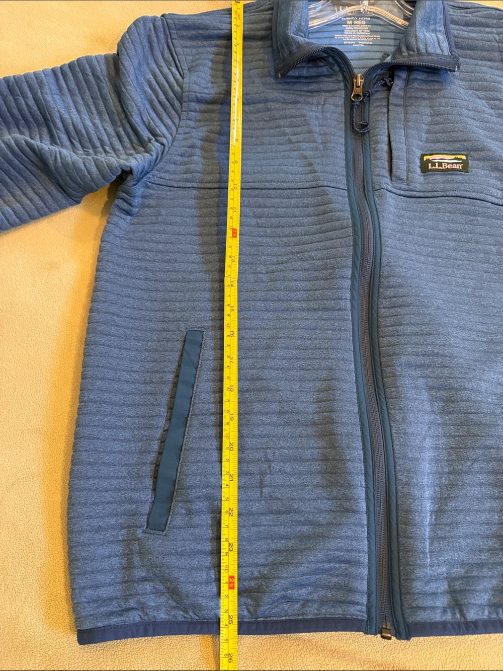 L.L.Bean Ribbed Airlight Full-Zip Knit Jacket in Blue - Picture 9 of 10